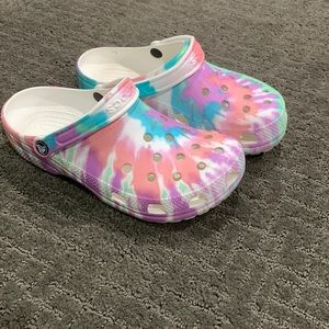 Tie-die Crocs